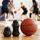 Складная бутылка для воды Basketball Flex, черная с нанесением логотипа