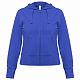 Толстовка женская Hooded Full Zip ярко-синяя с нанесением логотипа