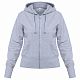 Толстовка женская Hooded Full Zip серый меланж с нанесением логотипа