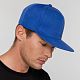 Бейсболка Snapback с прямым козырьком, ярко-синяя с нанесением логотипа
