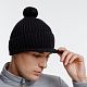 Вязаная шапка с козырьком Peaky, черная с нанесением логотипа