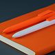 Ручка шариковая Swiper SQ, белая с оранжевым с нанесением логотипа