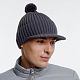 Вязаная шапка с козырьком Peaky, серая (антрацит) с нанесением логотипа