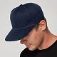 Бейсболка Snapback с прямым козырьком, темно-синяя с нанесением логотипа