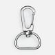 Застежка-карабин Snap hook, M, серебристая (хром) с нанесением логотипа