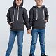 Толстовка с капюшоном детская Kirenga Kids, темно-серая (графит) с нанесением логотипа