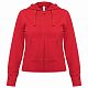 Толстовка женская Hooded Full Zip красная с нанесением логотипа