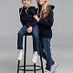 Толстовка с капюшоном детская Kirenga Kids, темно-синяя с нанесением логотипа