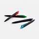 Ручка шариковая Prodir QS01 PRT-P Soft Touch, черная с голубым с нанесением логотипа