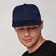 Бейсболка Snapback с прямым козырьком, темно-синяя с нанесением логотипа