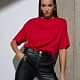 Футболка Oversize Premium, красная с нанесением логотипа